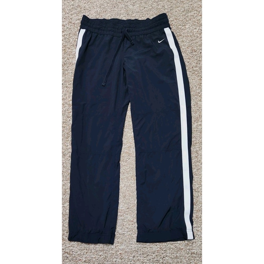 Nike The Athletic Dept. Vtg  Navy Stripe Joggers Warm Up Pants Womens L‎ 12-14